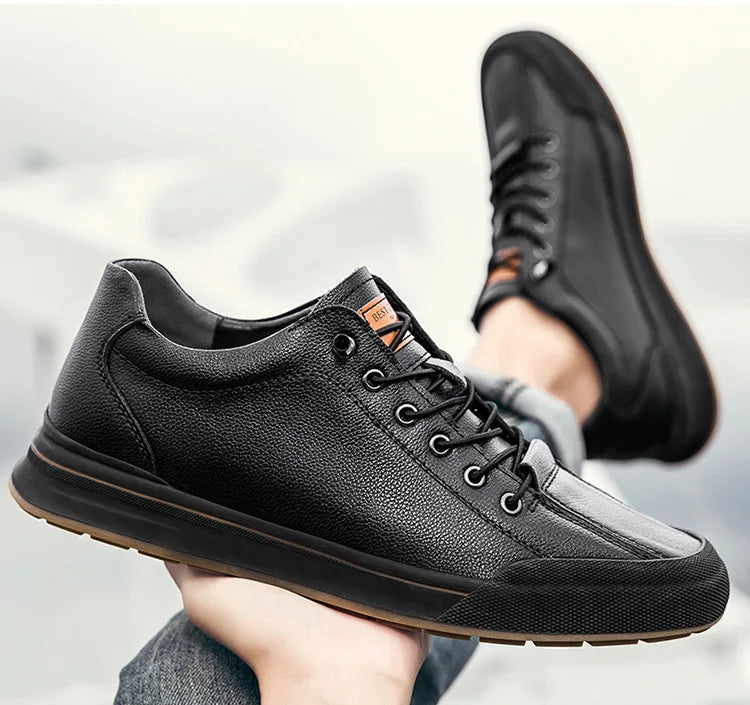 Elevator Shoes for Men Height Increasing Sneakers 6cm Inches Taller Leather Casual Shoes with Height Increase Shoes