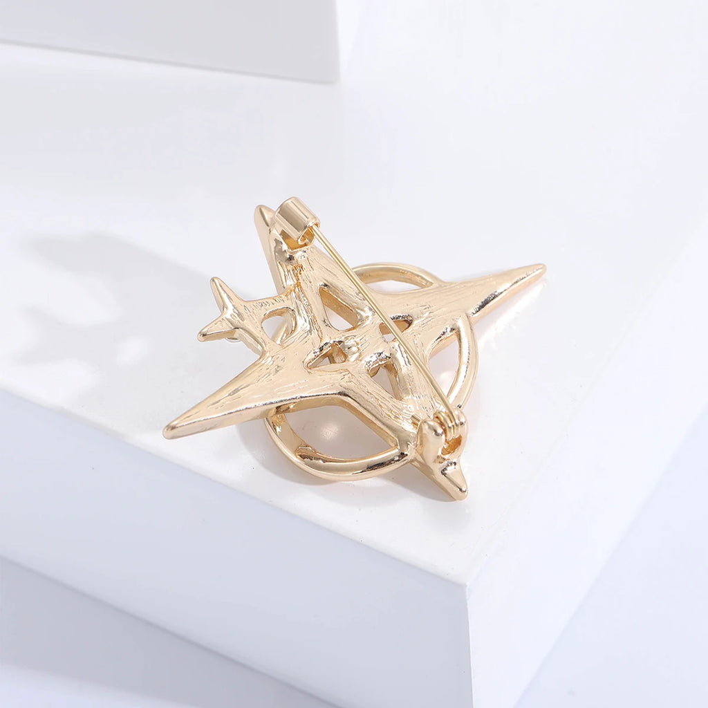 Luxury Rhinestones Cross Starlights Brooches for Women Unisex Couple High-ends Pins Banquets Party Gifts Jewelry Accessories