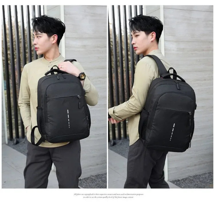 Classic Men Waterproof Backpack USB Charging Casual Travel Backpack Men Large Capacity Travel Laptop Backpack School Bag bolsas