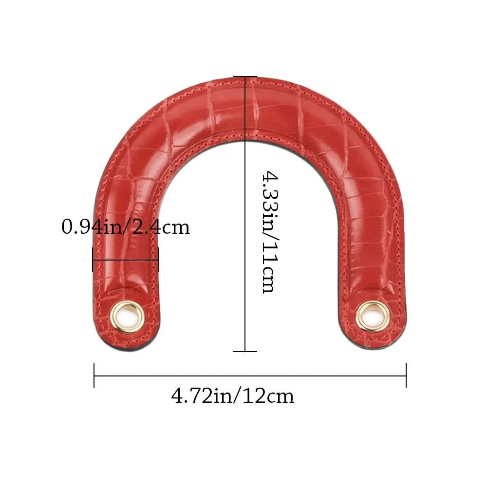 1PC Detachable PU Leather Bag Handles Handmade Handbag Strap Purse Handles Short Bag Belt DIY Bag Replacement Accessories