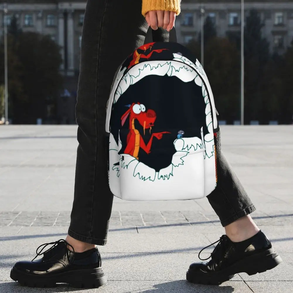 Mushu From Mulan (4) Backpacks Boys Girls Bookbag Fashion Students School Bags Laptop Rucksack Shoulder Bag Large Capacity