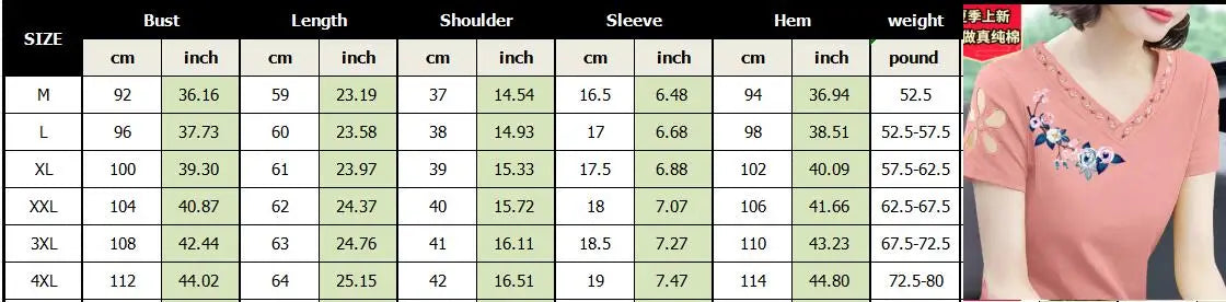 Simplicity Office Lady Summer New Pure Cotton Women's Solid V-Neck Embroidered Fashion Casual Loose Short Sleeve T-Shirts Tops