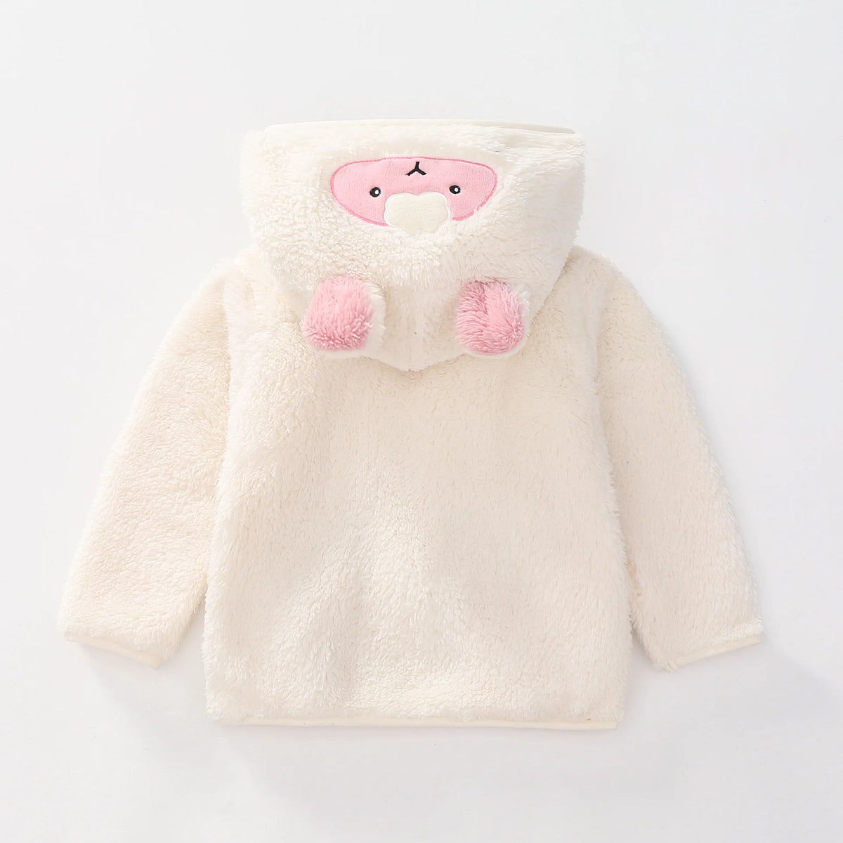 1 2 3 4 5 Years Autumn Winter Plush Boys Jacket Cute Ears Keep Warm Princess Girls Coat Hooded Zipper Outerwear New Kids Clothes