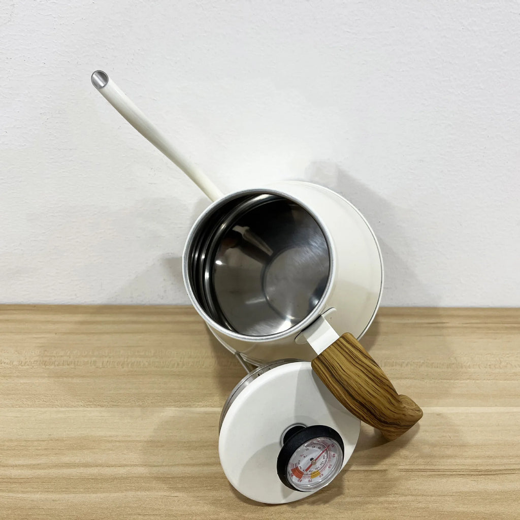 304 Stainless Steel Pour Over Coffee Kettle, Long Spout with Temperature Control, Suitable for Open Flame and Tea Brewing, 1.2L
