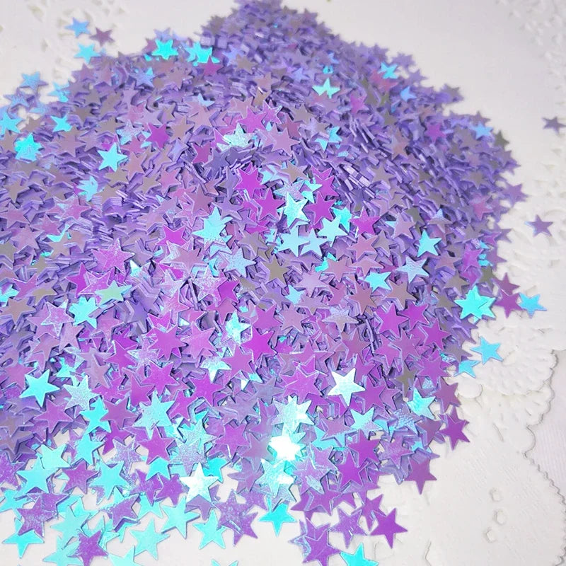 20g Stars Table Confetti Sprinkles Boy Girl Baby Shower Party Wedding Decor Glitter Pink Blue Gold Silver Metallic Stars 6MM