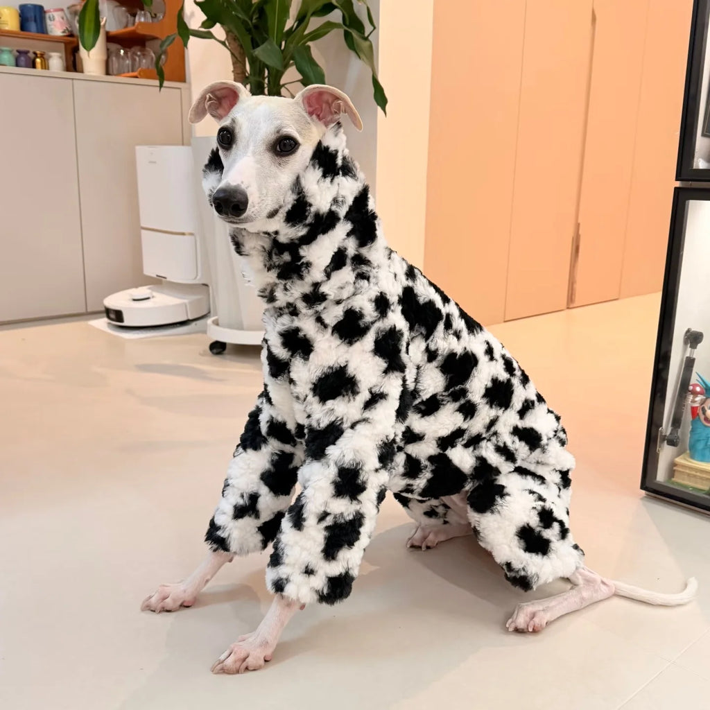 Pink Elegant Sweater for Dogs Winter Thick Soft 4-legged Fleece Coat for Italian Greyhound Warm High-neck Jumpsuit for Whippet