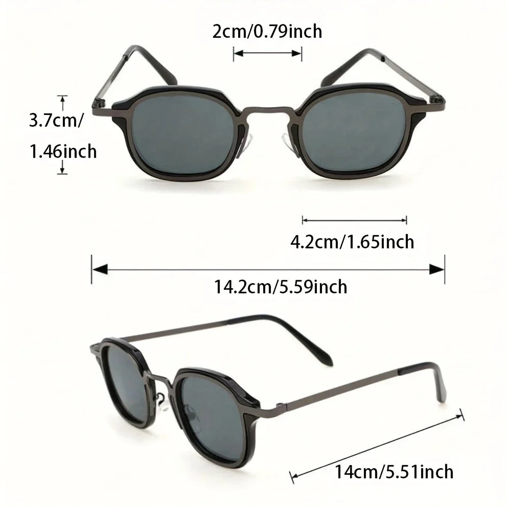 1Pc Round Glasses Metal and Plastic Combination Frame, Trendy, Comfortable and High-End Decorative Glasses
