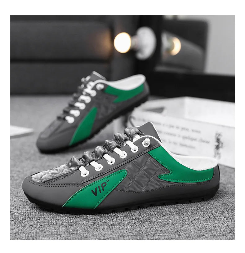 Trendy Half Slippers Flat Casual Shoes for Men Classic Summer Slippers Man's Flats Concise Men's Sneakers Slip-on Male Slippers