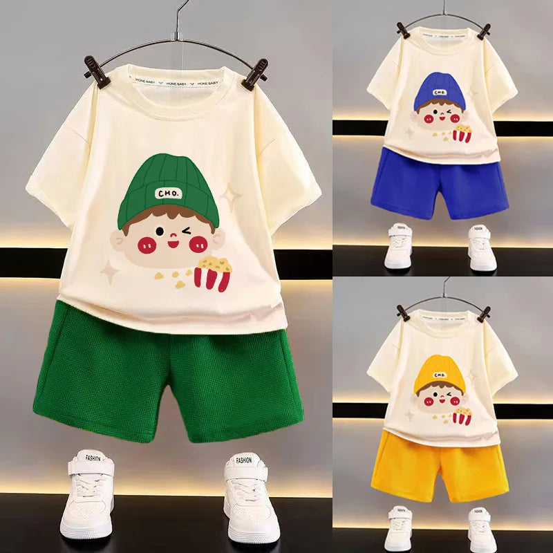 Summer 2026 Baby Clothes Children's Casual Sets Cute Fashion Suit Infants Tops And Shorts Two Piece Set Boy Girl Clothing