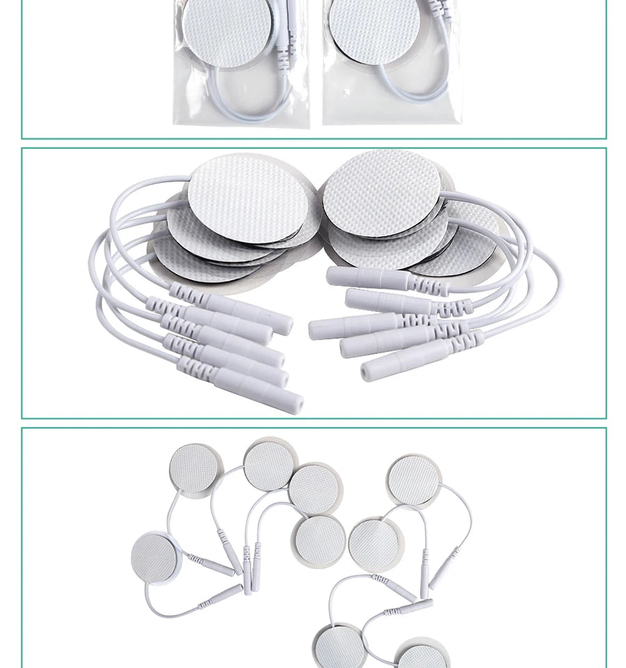 10/20Pcs Electrode Pads 2mm Plug Self Adhesive Replacement for Tens Acupuncture Electrode Pads Square Muscle Stimulator Slimming