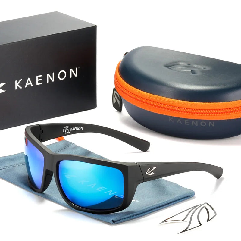 KAENON New Polarized Men's Fishing Driving Sunglasses Outdoor Sports HD Colorful TR90 Outdoor Cycling Sun Glasses Original Box