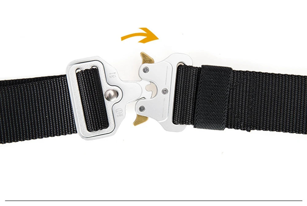 38mm Tactical Belt for Men Heavy Duty Nylon Waist Belt with Silver Buckle Unisex Designer Jeans Belt for Women