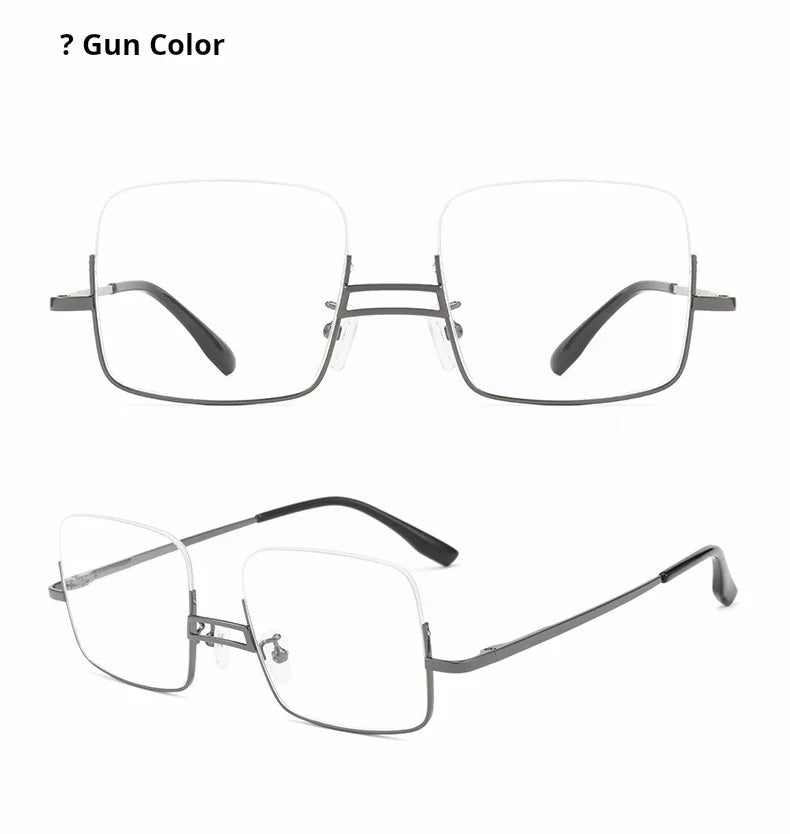 TFTB New Men's and Women's Snooker Billiards Glasses Frame Ultra Light Fashion Large Size Spring Leg Square Half Eyeglasses T002