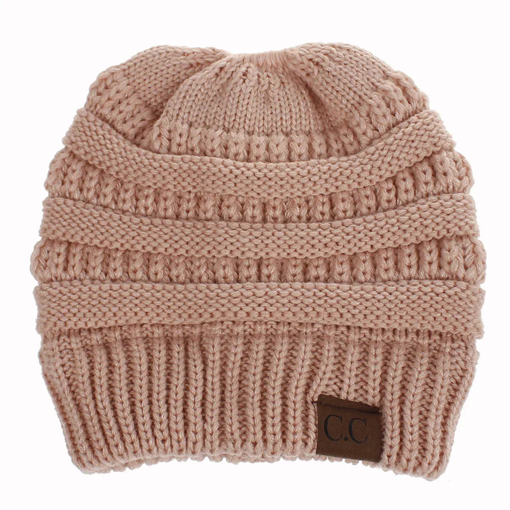 New Outdoor Warm Winter Woolen HatsAcrylic Open Horsetail HatsCold-Resistant High Ponytail Hats for Men and Women