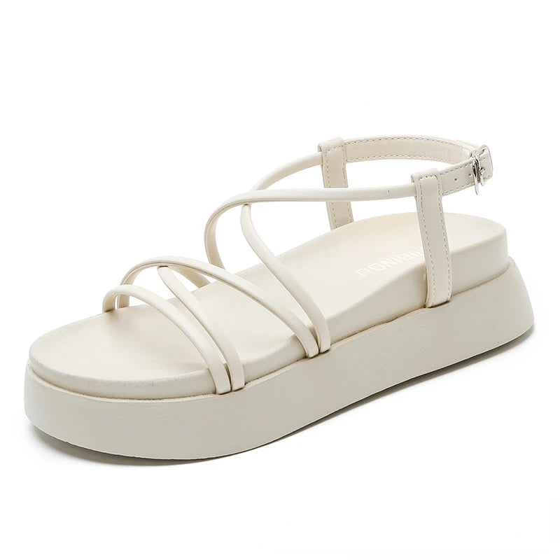 Thick Sole Sandals Women 2026 New Summer Soft Sole Elevated Casual Roman Sandals Small Womens Shoes  Sandalias Mujer  Sandal