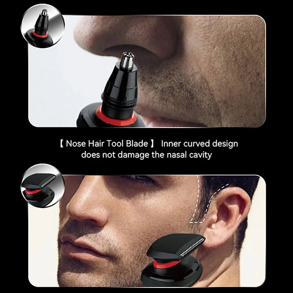 Kemei Mens Electric Razor Rechargeable Rotary Shavers Floating Head Shaving 5 Blades for Bald Head Gifts for Husband Boyfriend