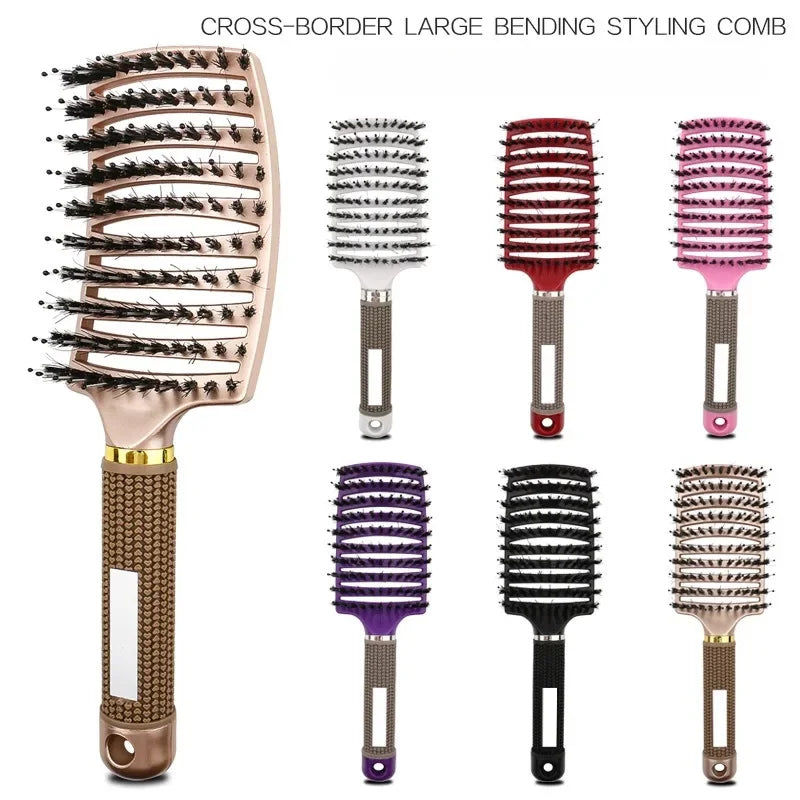 Salon Hairdressing Comb Bristle Women Scalp Massage Combs Professional Wet Curly Detangle Hair Brush For Barber Styling Tools