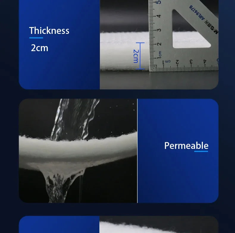 Aquarium Accessories Reusable Filter Sponge Cotton Filter Pad Pond Fish Tank Skimmer Foam White Aquarium Filter Media