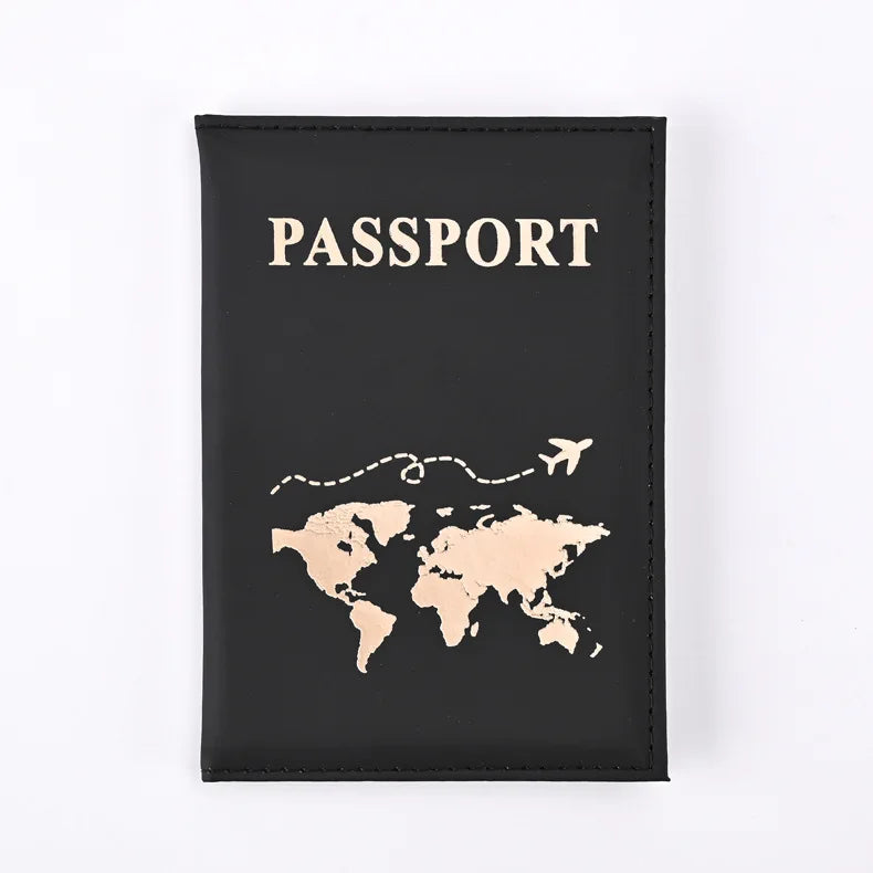 Fashion Passport Holder with Letter Print for Women Men Passport Protective Cover Travel Wallet Ticket Holder ID Card Clip Bags