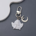 Creative Vintage White Angel Keychain For Women Girl Cute Star Moon Key Chain Car Key Ring Holder Trinket Bag Charms Jewelry