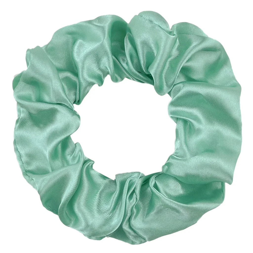 10pcs Green Satin Scrunchies Headband Elastic Rubber Hair Band Women Girls Ponytail Holder Hair Ties Accessories Satin Hair Rope