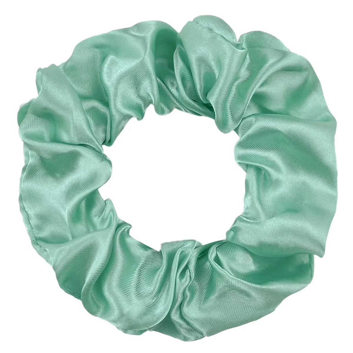 10pcs Green Satin Scrunchies Headband Elastic Rubber Hair Band Women Girls Ponytail Holder Hair Ties Accessories Satin Hair Rope