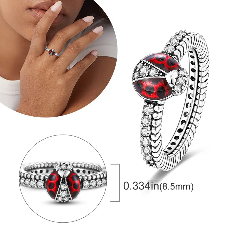 925 Sterling Silver Ring Shiny Sun Star Moon Lines Colorful Eternal Love Rings Wedding Jewelry Gift For Woman
