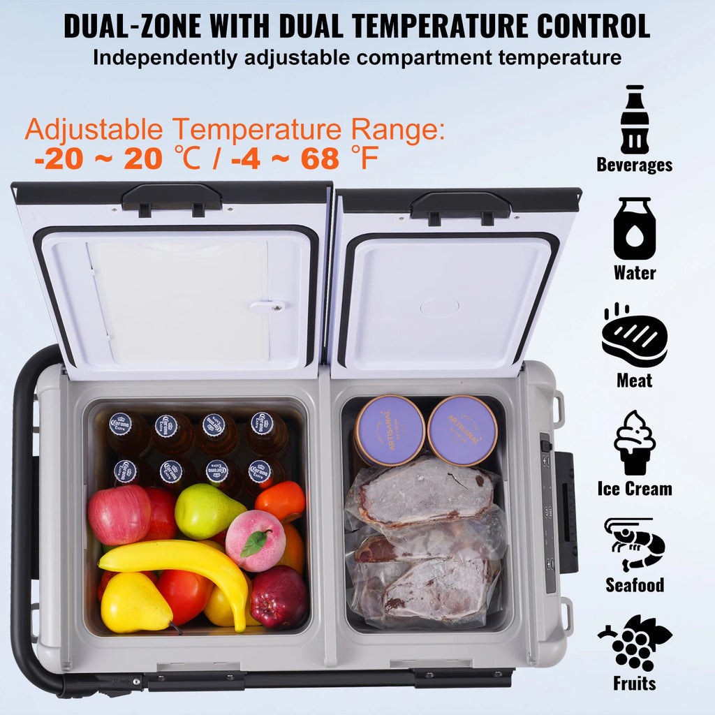 SucceBuy 40L 50L 58L Portable Car Refrigerator Car Cooler Car Refrigerator Fridge Compressor Cooler for Home, Outdoor, Camping, RV