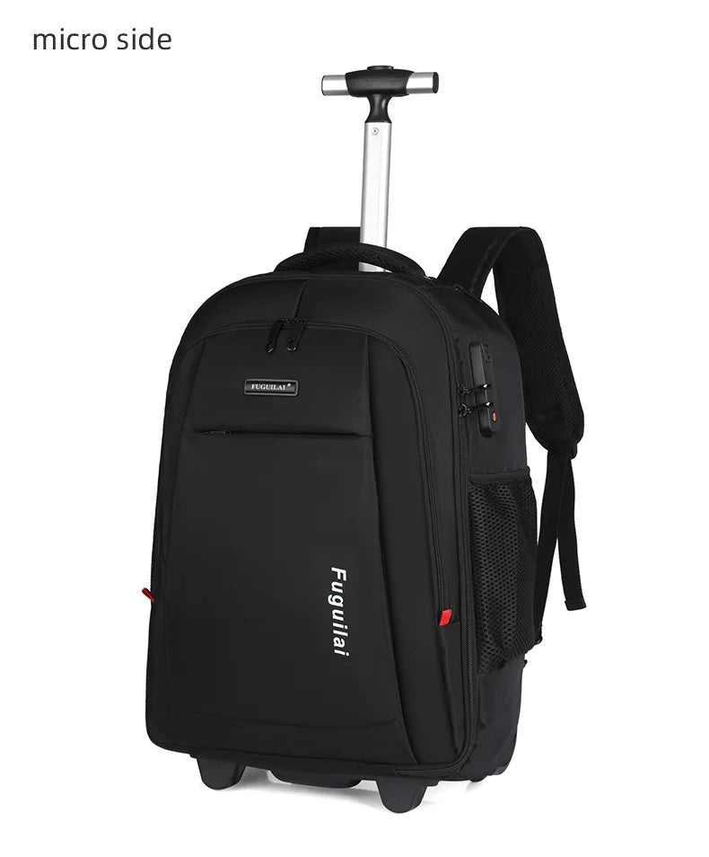 Men Trolley Backpack Rolling Luggage Travel Backpacks Trolley Bag with wheels Business Wheeled Backpack Cabin Carry on Luggage