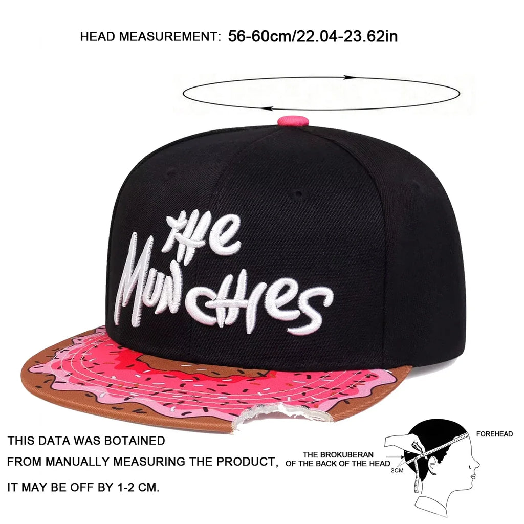 Unisex THE MUNCHIES Embroidery Hip-hop Hats Spring Autumn Adjustable Casual Snapback Baseball Caps Outdoor Sunscreen Hat