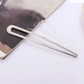 15 cm U-förmige Haargabel, elegant, gold-silberfarben, Legierung, für langes, dickes Haar, französische Haarnadel, Haarstab, Damen-Mädchen-Haaraccessoires
