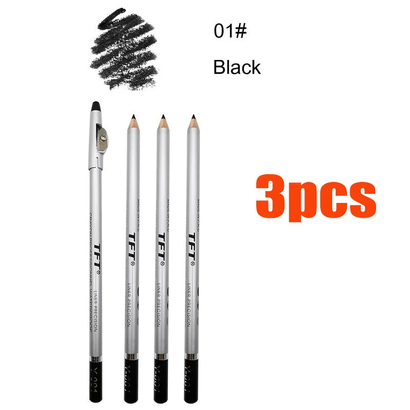 1/3pc Eye Brow Pencil Waterproof Professional Eye Makeup Pen Tip Easy Color Natural Black Brown Cosmetic Eyebrow With Sharpener
