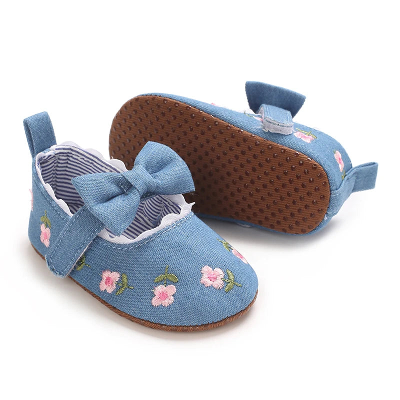 Flower Princess Shoes Baby Shoes Baby Shoes Sneakers Soft soled Sneakers Single Shoes Cloth Shoes