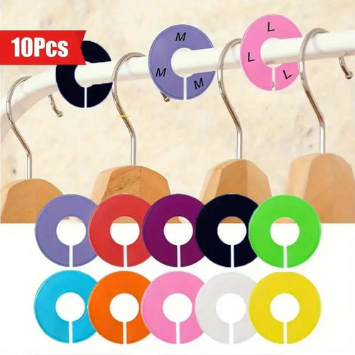 10/20Pcs Plastic Clothing Rack Size Dividers Round Hangers Closet Dividers Garment Tags Size Marking Ring