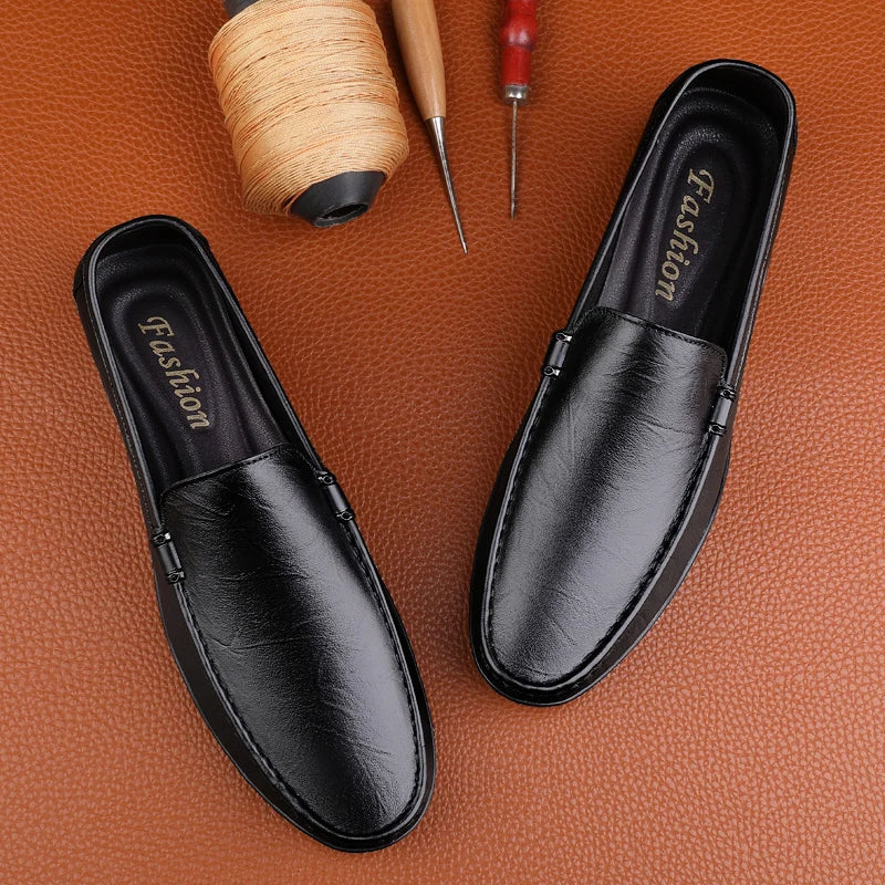 Comfort Genuine Leather Men Loafers All-match Lazy Shoes Breathable Moccasins Fashion Men Casual Shoes Slip-on Men Walking Shoes