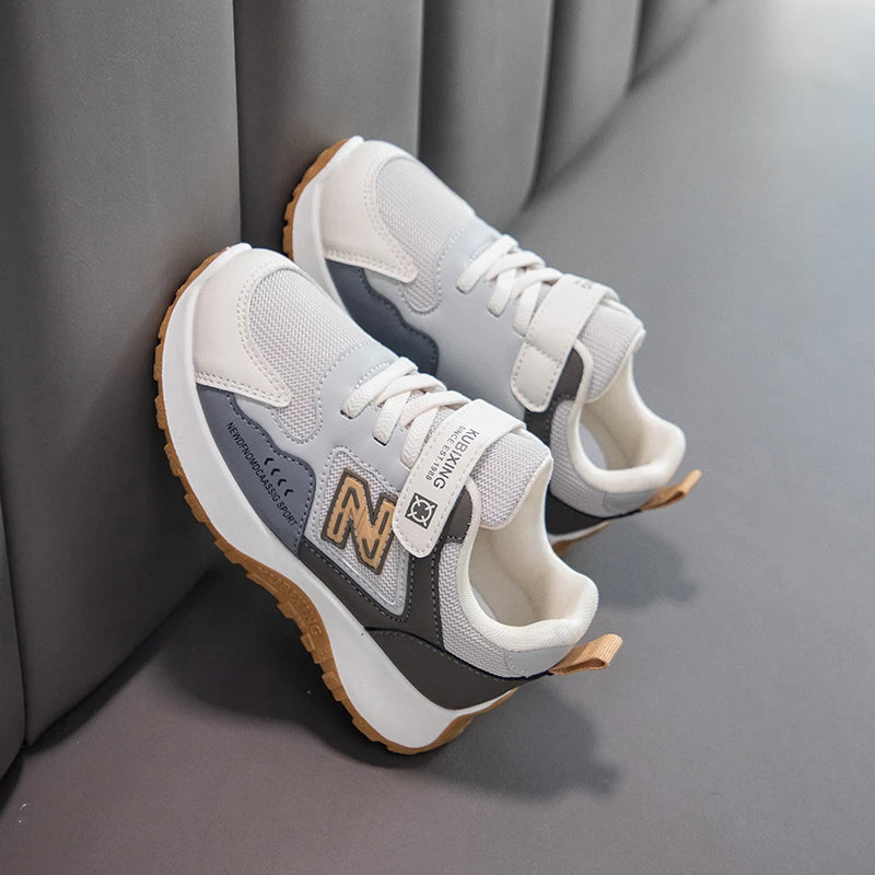 Children's Sneakers Kids Fashion Design White Non-slip Casual Shoes Boys Girls Hook Breathable Sneakers Toddler Outdoor Shoes