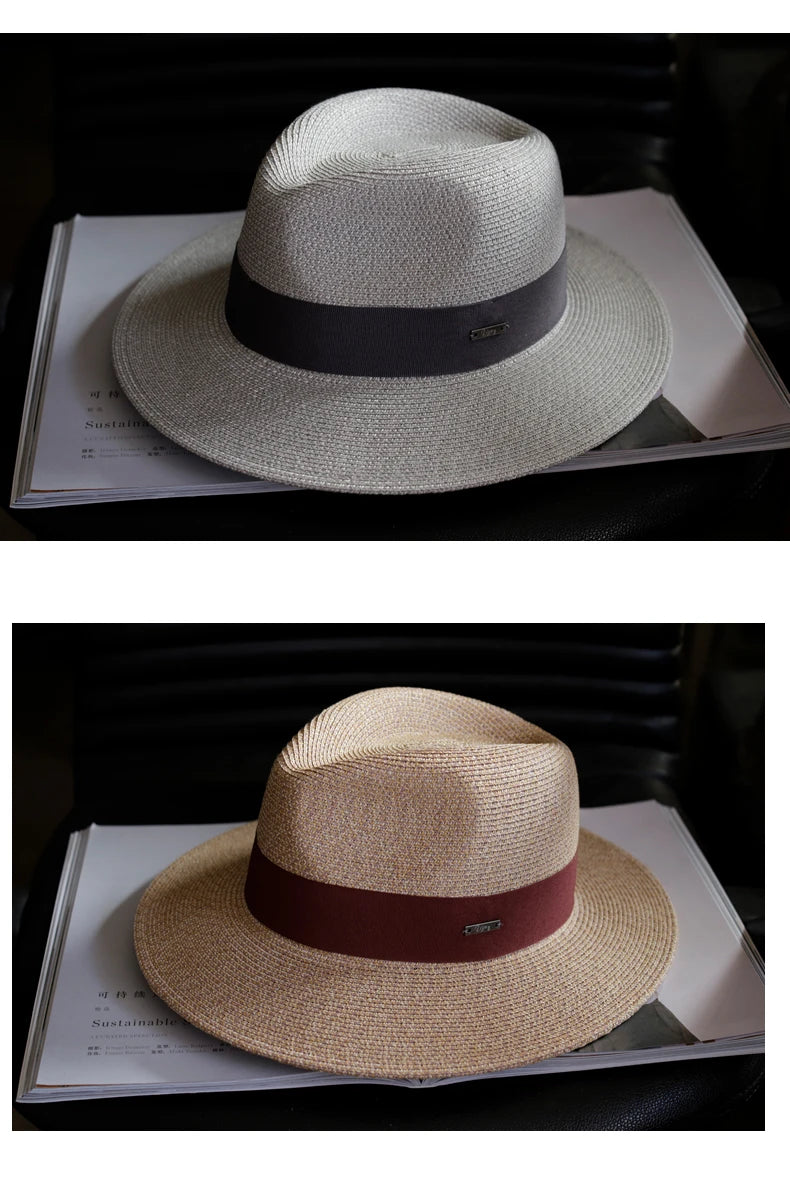 Summer Women Straw Hats Sun Visor Cap Leisure Elegant Panama Hat For Men Gentleman Formal Hat Manattend  Party Quality Hat Gifts