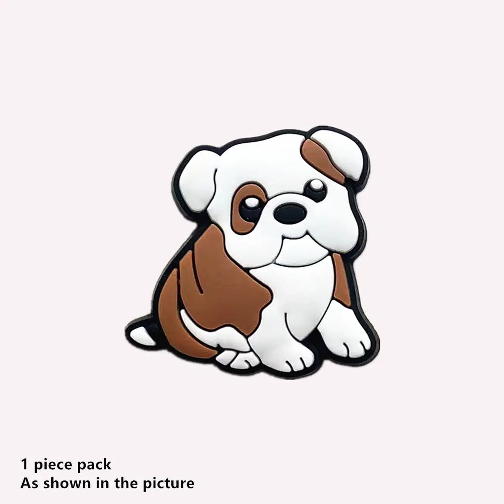 1 Pcs Favorite Pets PVC Shoe Charms Bulldog Labrador Beagle Shapes Shoes Upper Buckle Aceessories Lovely Pug Sandals Decorations