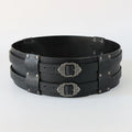 Medieval Leather Wide Waistband Brave Knight Role-Playing Viking Wristband Halloween Coplay Shoulder Armor Accessory Set