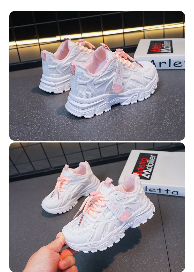 Girls Network Red Daddy Shoes 2024 Spring and Autumn New Children's Korean Version Wear-resistant Sports Boy Casual Shoes
