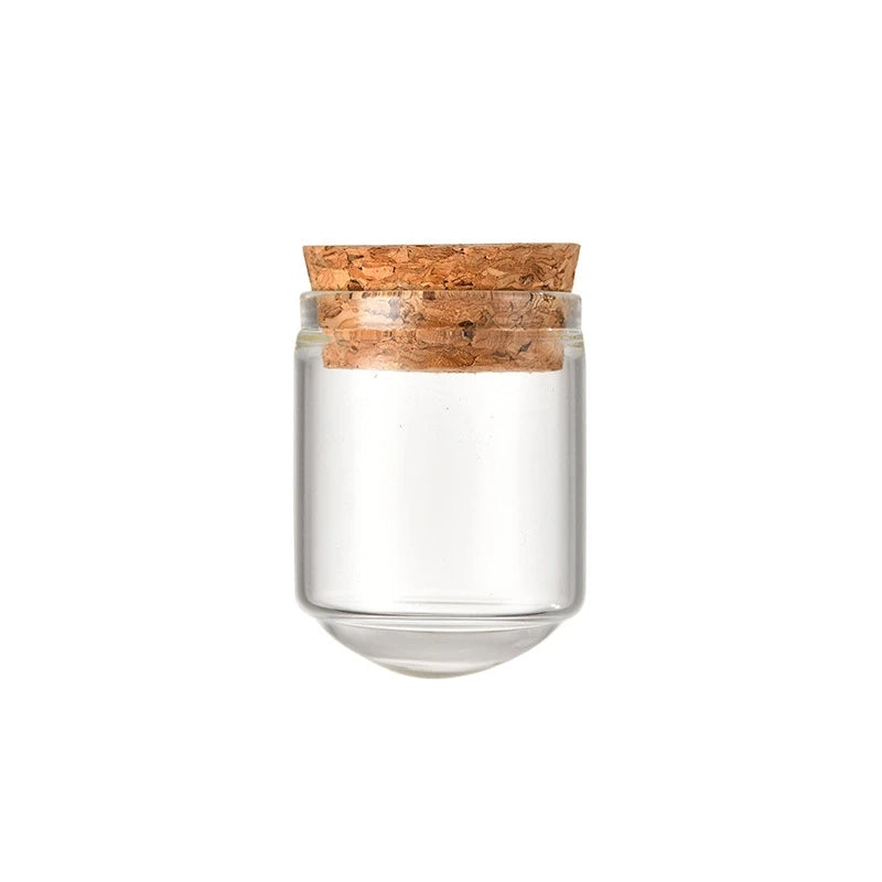 Glass cloche Jar, Display Dome Base Mini Glass Bottles/Jars Display Case for Flower Storage Home Party Favor Decoration
