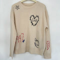Rowan M538 Letter Jacquard Knit Pullover Winter O-Neck Long Sleeve Buttons Female Sweater Classic Casual Lady Top 2026