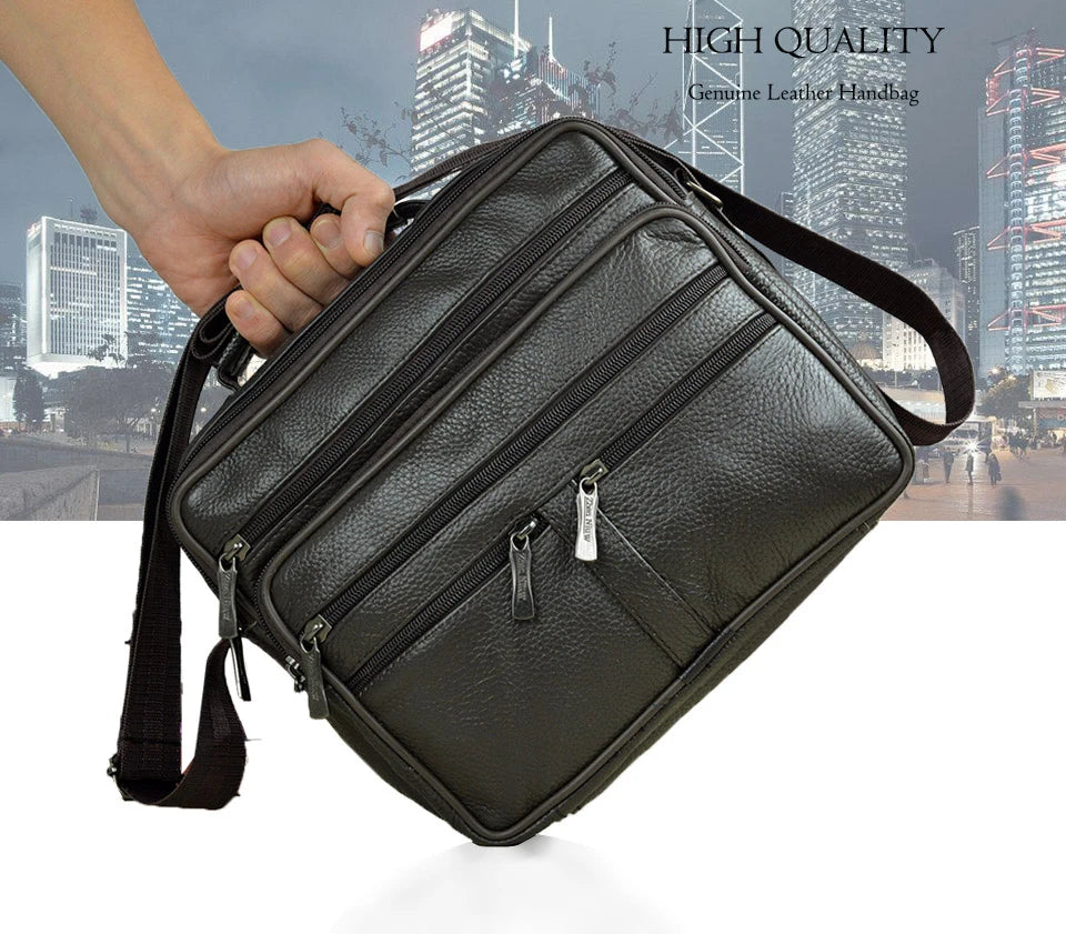 New Arrival Men Shoulder Bag Men's Genuine Leather Messenger Bag Boy Coffee Middle Size Handbags Tote Natural Skin Men Briefcase