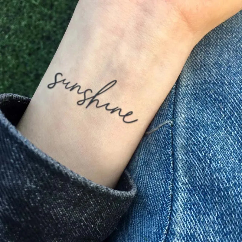 Simple Poem Waterproof Temporary Tattoo for Arm and Wrist, Long-Lasting, Realistic Fake Tattoo for Men and Women