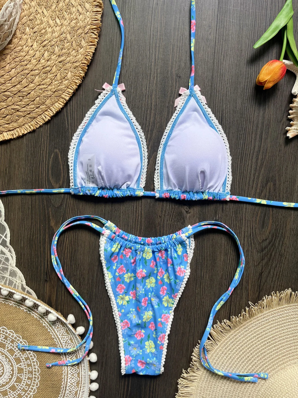 Micro Bikini Push-Up Damen Bademode 2026 Sexy weibliche Bademode Brasilianischer Bikini Set Tanga Biquini Badeanzüge Print Strandbekleidung