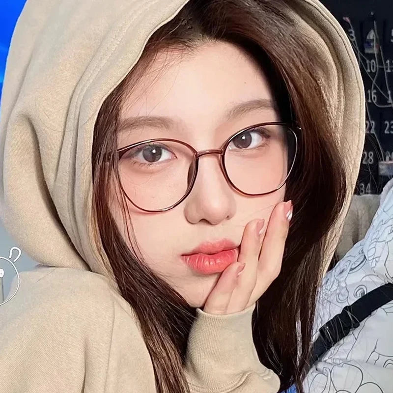 Fashion Anti-Blu Glasses for Women Men Retro Round Eyeglasses Frame Eyewear Anti-Radiation Glasses Universal Computer Eyewear