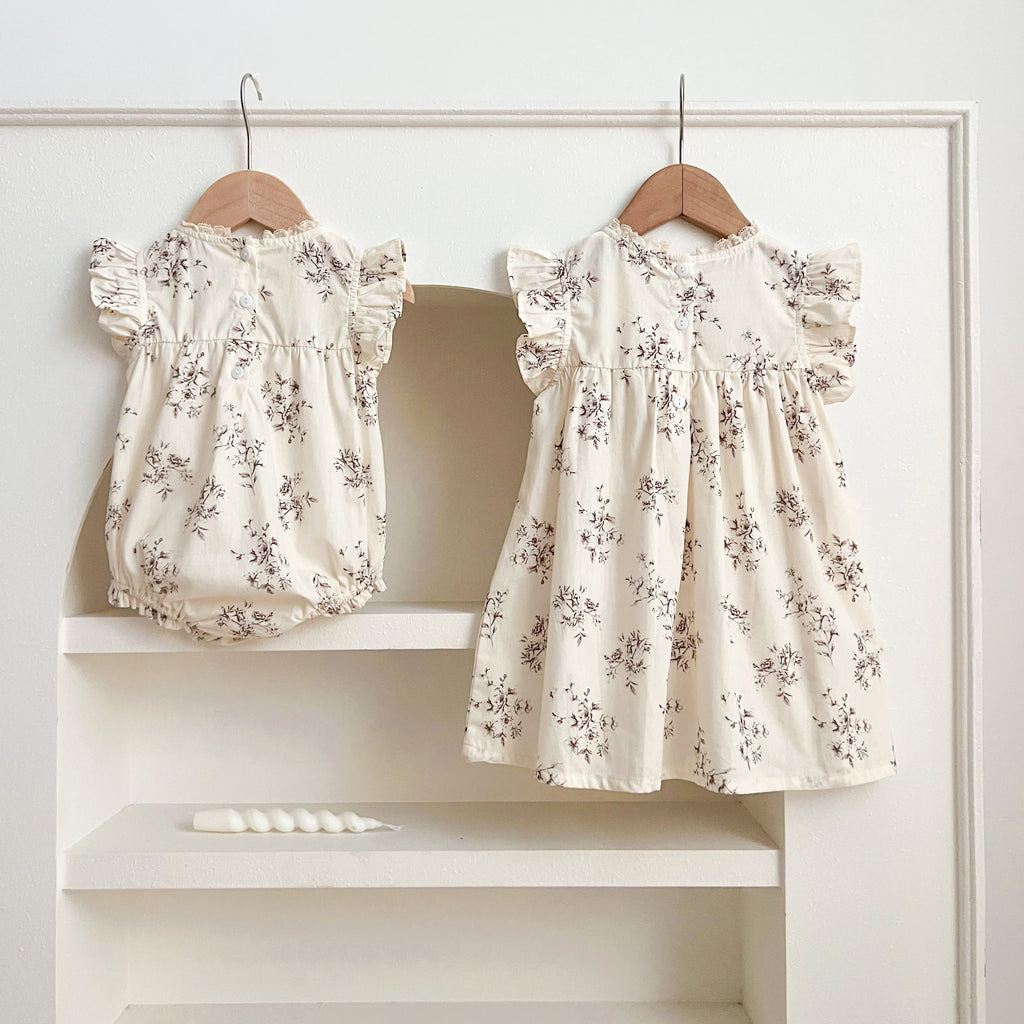 0-7Yrs Toddler Sister Dress Newborn Baby Girl Lace Romper Ruffle Sleeveless Jumpsuit Infant Onepiece Spring Summer Baby Clothes