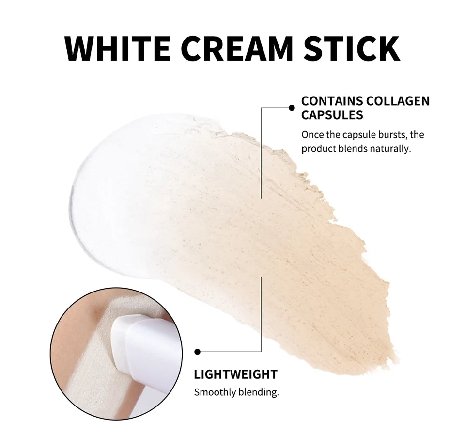 Lakerain Triangular Color-changing Foundation Stick With Brush Smooth Matte Natural Concealer Invisible Pore Foundation Cream