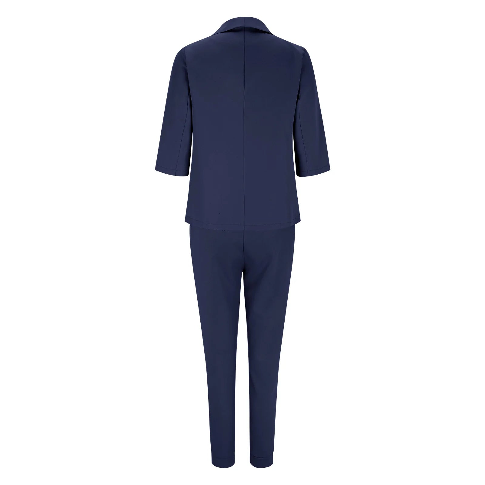Traje de oficina formal de dos piezas para mujer 2026, conjunto de blazer y pantalón ajustado con bolsillo, solapa, conjuntos de oficina para mujer, chándal de 2 piezas