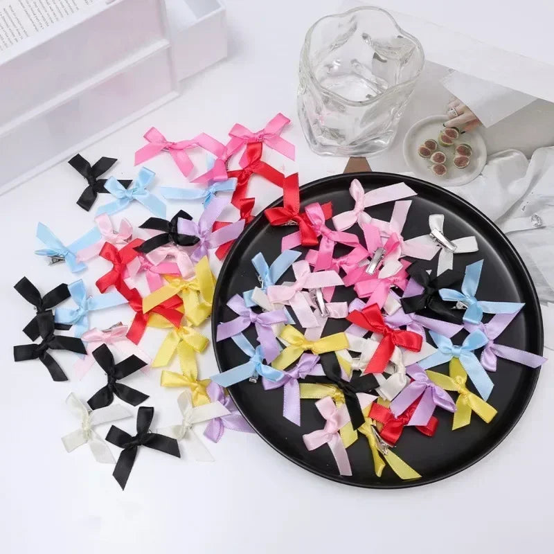 Colors Silk Ribbon Bowknot Hair Clip Y2K Fashion Sweet Ballet INS Cute Girl Barrettes Colorful Lace Women Bobby Pin  Accessories